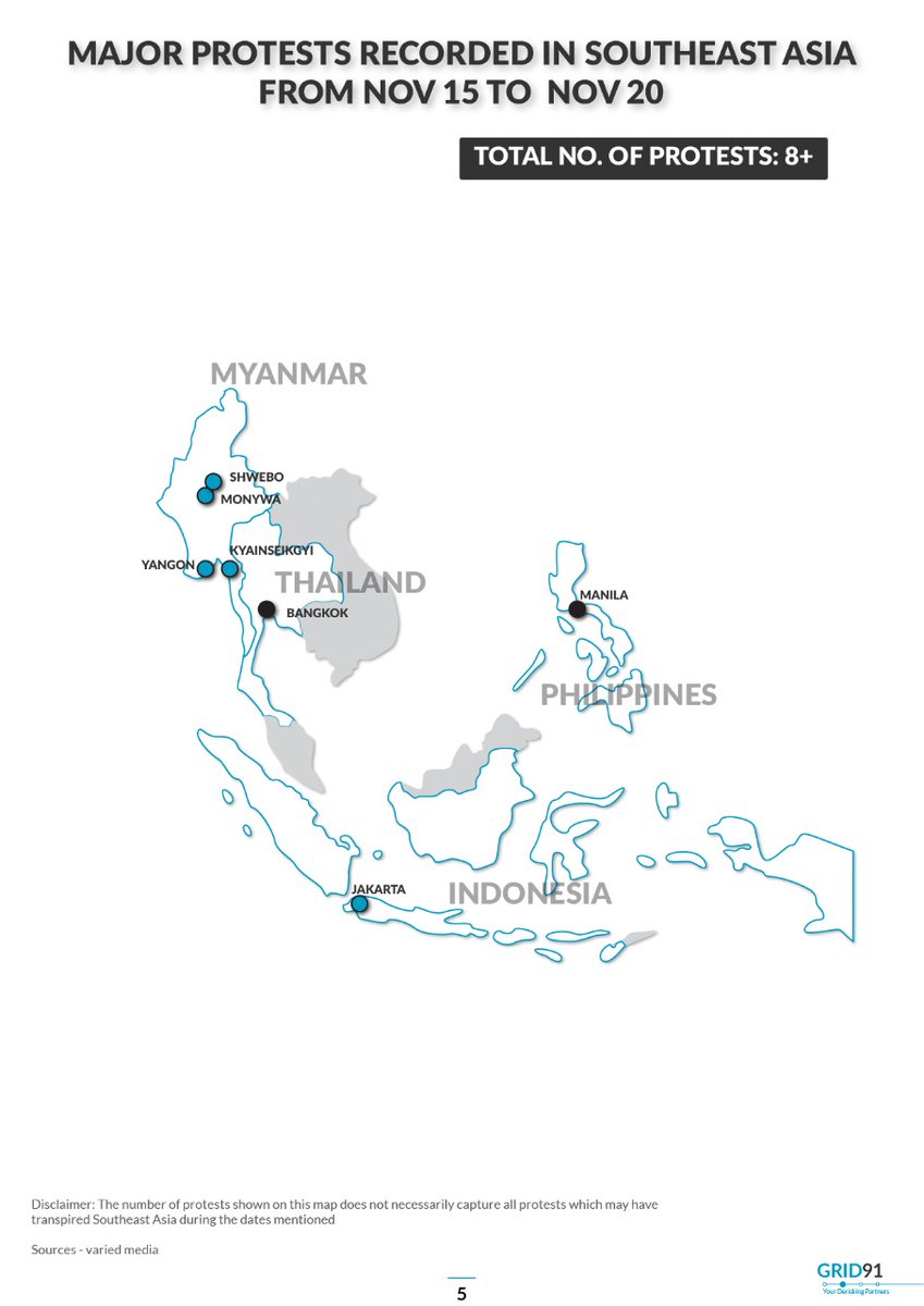 Tracking Major Protests in South Asia &amp; South East Asia: Week of November 15 to November 20.

Get the full report here ---> cutt.ly/dTHzzVX

#protest #unrest #risk #riskmanagement #resilience #businesscontinuitymanagement #intelligence #preparedness #globalprotesttracker