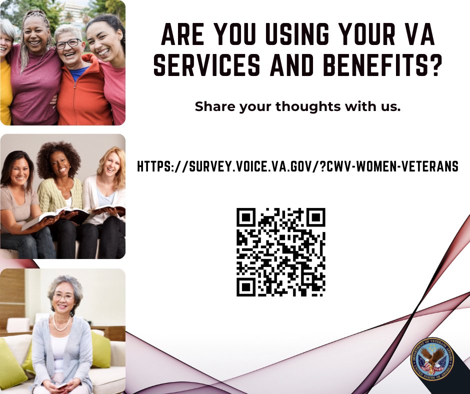 BlueStarFamily's tweet photo. Are you a woman #Veteran? Are you NOT using your VA benefits and services? The Center for Women Veterans wants to hear from you! Please take five minutes today to take their survey. https://t.co/3L7IXiXkSm https://t.co/Xo1vDzlJ9B