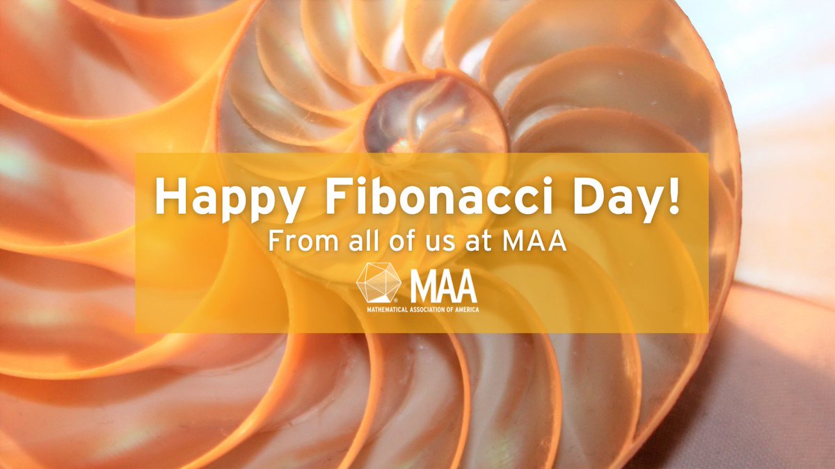 maanow's tweet photo. Happy #FibonacciDay from all of us at MAA! Celebrate by checking out this article from Math Horizons on the Fibonacci sequence and its applications to poetry: https://t.co/96cGaJGr2M #Fibonacci https://t.co/W5nYCI1upl