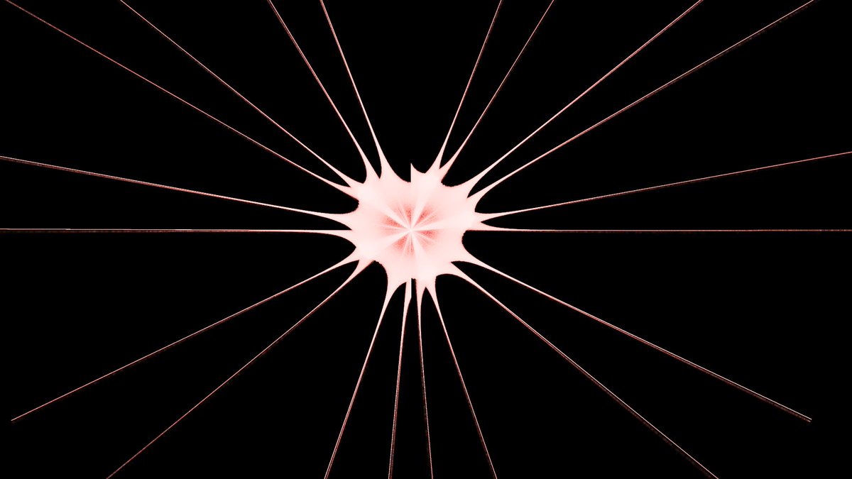 FlameReactorBot's tweet photo. This is Pernemk, child of Lefna and Steub.
They are a Generation 8 fractal.
Pernemk wishes they had more colors.
If this flame is beautiful, β€οΈ or RT to improve its chances for future breedings.
#fractal #fractalflame #fractalart #generativeArt #Pernemk #Lefna #Steub https://t.co/GnR2kCqHAS