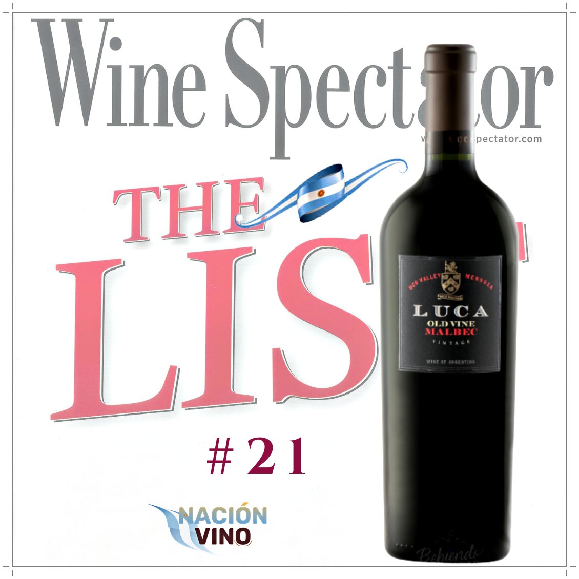 🍷 #21 #Top100 🇦🇷

Luca Malbec Uco Valley Old Vine 2019

#Top100 #WineSpectator #Puntajes2021 #LosArgentinos #VinosDelMundo #NaciónVino #Argentina