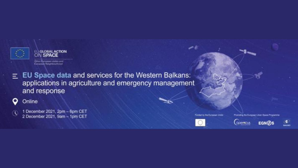 Eurisy1's tweet photo. #Eurisy invites you to join the online event "EU Space data and services for the Western Balkans: applications in agriculture and emergency management and response" in December 1 and 2.🛰️🌎

Here's the link for the 2 days event:  https://t.co/u9tlojNezu https://t.co/Q4vzdg3XUm