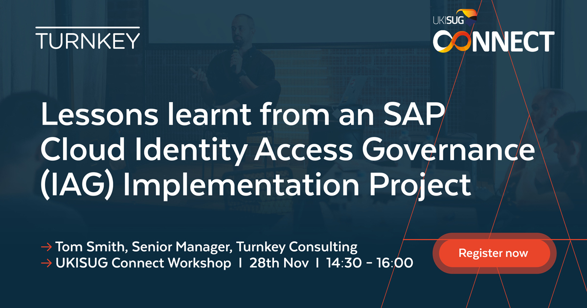 TK_Consulting's tweet image. There is now under one week until Tom Smith&apos;s workshop on the first day of #UKISUGconnect, taking place at 14:30 GMT in Hall 7a on Level 4!

You can see the full agenda for the conference here: hubs.ly/H0_BS720

#sapevent #sapworkshop #iag #accessgovernance