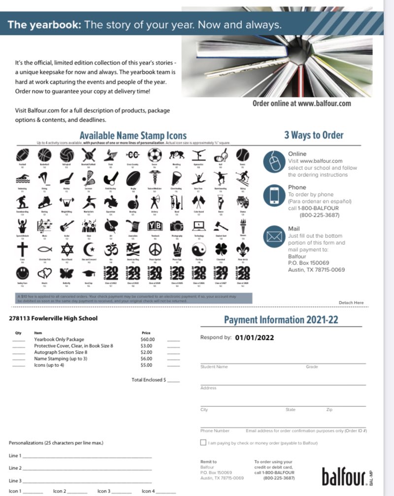 Senior pictures are due January 14th, please do not wait last minute to send them in! If your parents would like to purchase a Senior Ad they are now available and the deadline is December 6th! Go purchase a yearbook for $60 as the price will increase later in the year.