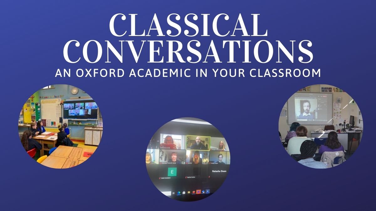 Book a Classical Conversation now for next term! Arrange a real or virtual discussion or mini-lecture for your school. clasoutreach.web.ox.ac.uk/classical-conv…