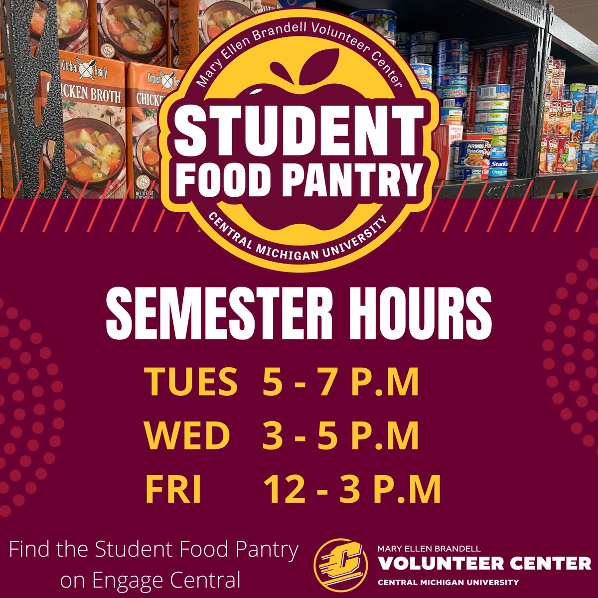 Tomorrow is the last Distribution this week! Be sure to drop in and get your grocery shopping done.

The Student Food Pantry will be closed on Friday in observation of the Thanksgiving holiday.