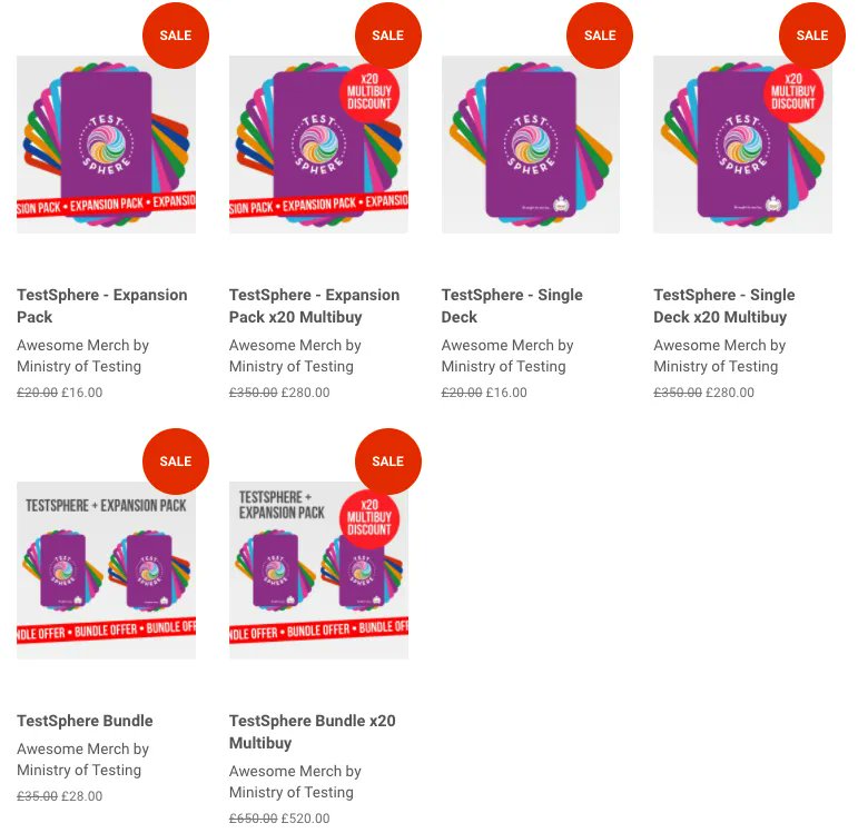 There's still 20% sale on <a href="/TestSphere/">TestSphere</a>!  

Brainstorm, coach, share knowledge and experiences by using these cards💡 Treat yourself or the testers in your life!

  buff.ly/3CCJrBj