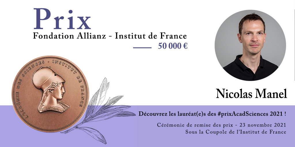 AcadSciences's tweet image. 🔴En direct de la cérémonie de remise des #prixAcadSciences 2021 | Découvrez maintenant les lauréates et les lauréats !
🏅 Nicolas MANEL (@NicolasManelLab), lauréat du prix de la fondation Allianz - @InstitutFrance
ℹ️ academie-sciences.fr/fr/Laureats/pr…
👉youtube.com/watch?v=zUP0Ti…