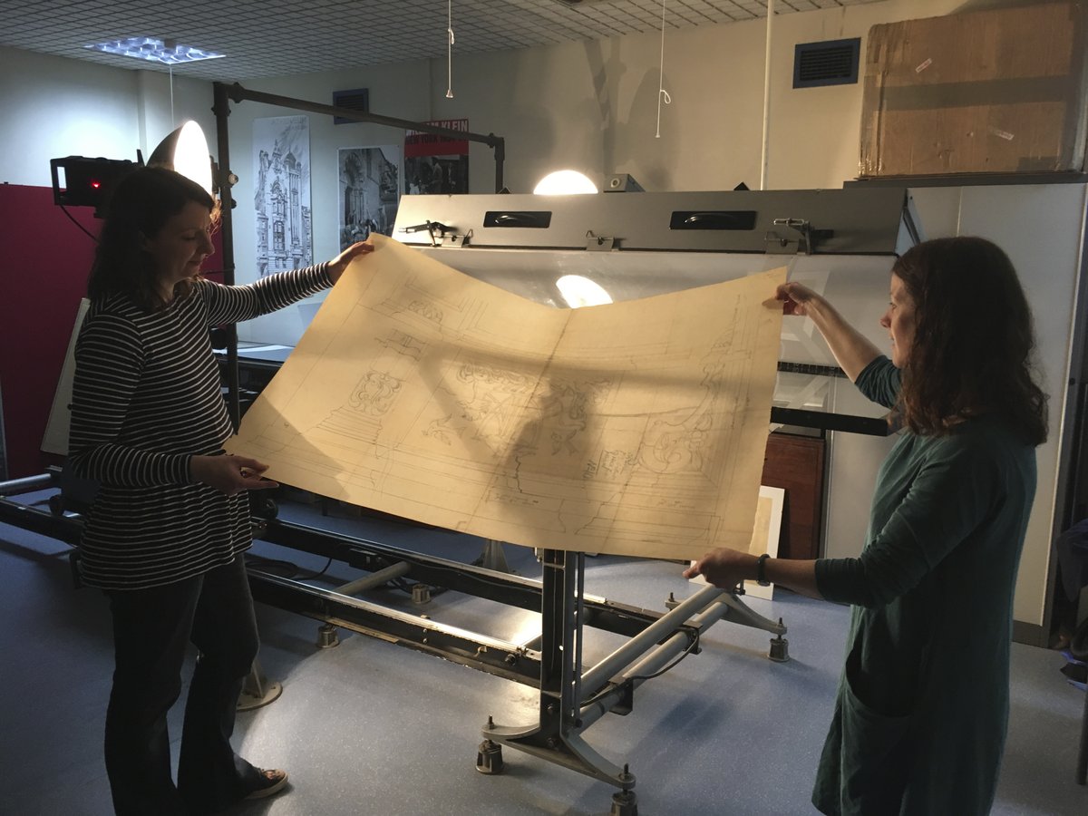 Conservators facilitating a very fragile tracing paper going digital from the HES Archive <a href="/HistEnvScot/">Historic Environment Scotland</a> #ExploreYourArchive #eyagoingdigital
