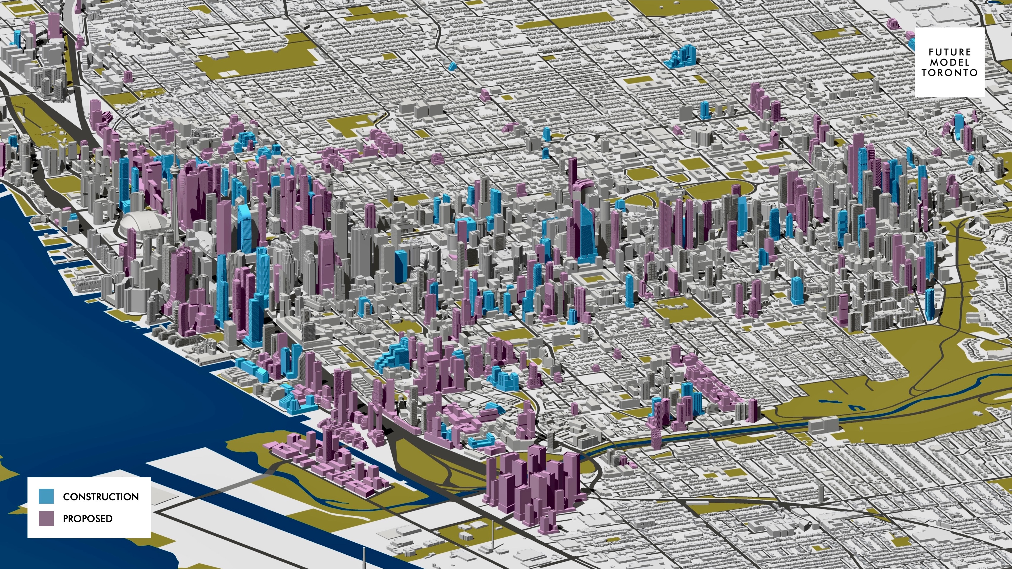 3D Visualization showing the future of the Toronto skyline