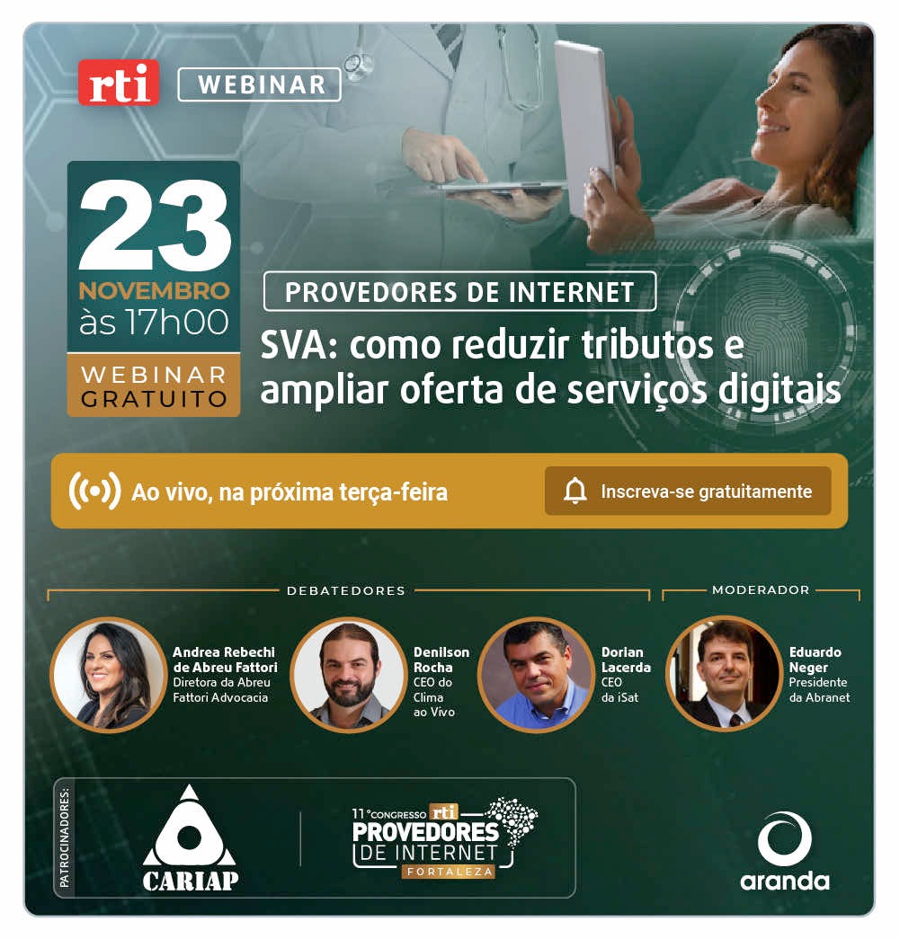 ArandaEventos's tweet photo. Vamos discutir: PROVEDORES DE INTERNET - SVA: Como reduzir tributos e ampliar oferta de serviços digitais.

Inscreva-se GRATUITAMENTE: https://t.co/vWihe5EgvC

#provedoresdeinternet #revistarti #sva #bandalarga #telecomunicações https://t.co/Yifo9bXlxF