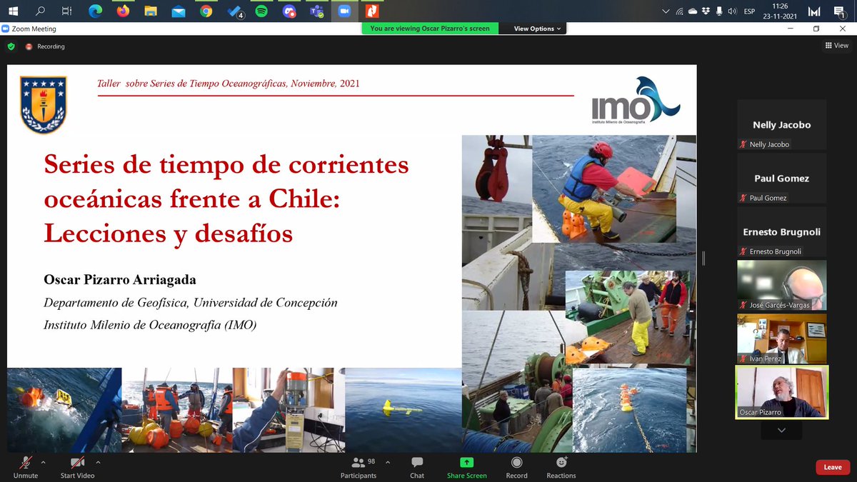ofmc2019's tweet photo. Óscar Pizarro da inicio a su charla sobre "Series de tiempo de corrientes oceánicas frente a Chile: Lecciones y desafíos" iniciativa que con varios proyectos ya lleva 30 años https://t.co/zrJq6RbBOk