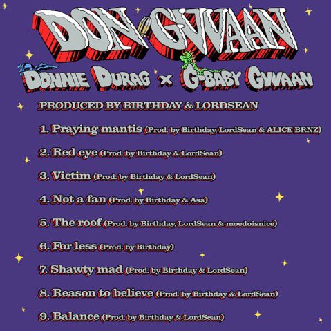 DON • GVVAAN out everywhere! 
Performances by <a href="/DonnieDurag/">Donnie Durag</a> &amp; <a href="/GVVAAN/">G-BABY</a> 
Produced by <a href="/birthdayaudio/">bobby</a> &amp; myself

distrokid.com/hyperfollow/gv…