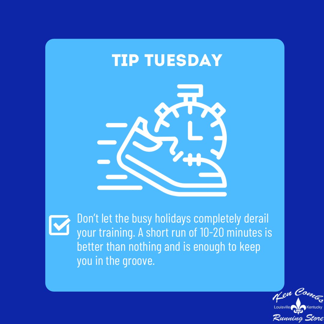racerxon2's tweet photo. #TipTuesday: Don’t let the busy holidays completely derail your training. A short run of 10-20 minutes is better is enough to keep you in the groove. Take the time you need with family and friends and return to your training plan rejuvenated mentally.

#runningtips https://t.co/dtdsR200hD