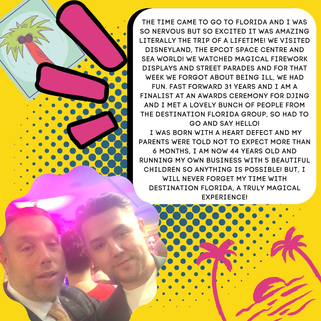 destflorida's tweet photo. Hearing our Heroes!! π€©
Andrew Partington attended a trip with Destination Florida as a child! Thank you Andrew for letting us share your story! π
#heroes #destinationflorida #charity https://t.co/oDZaOsVOvx