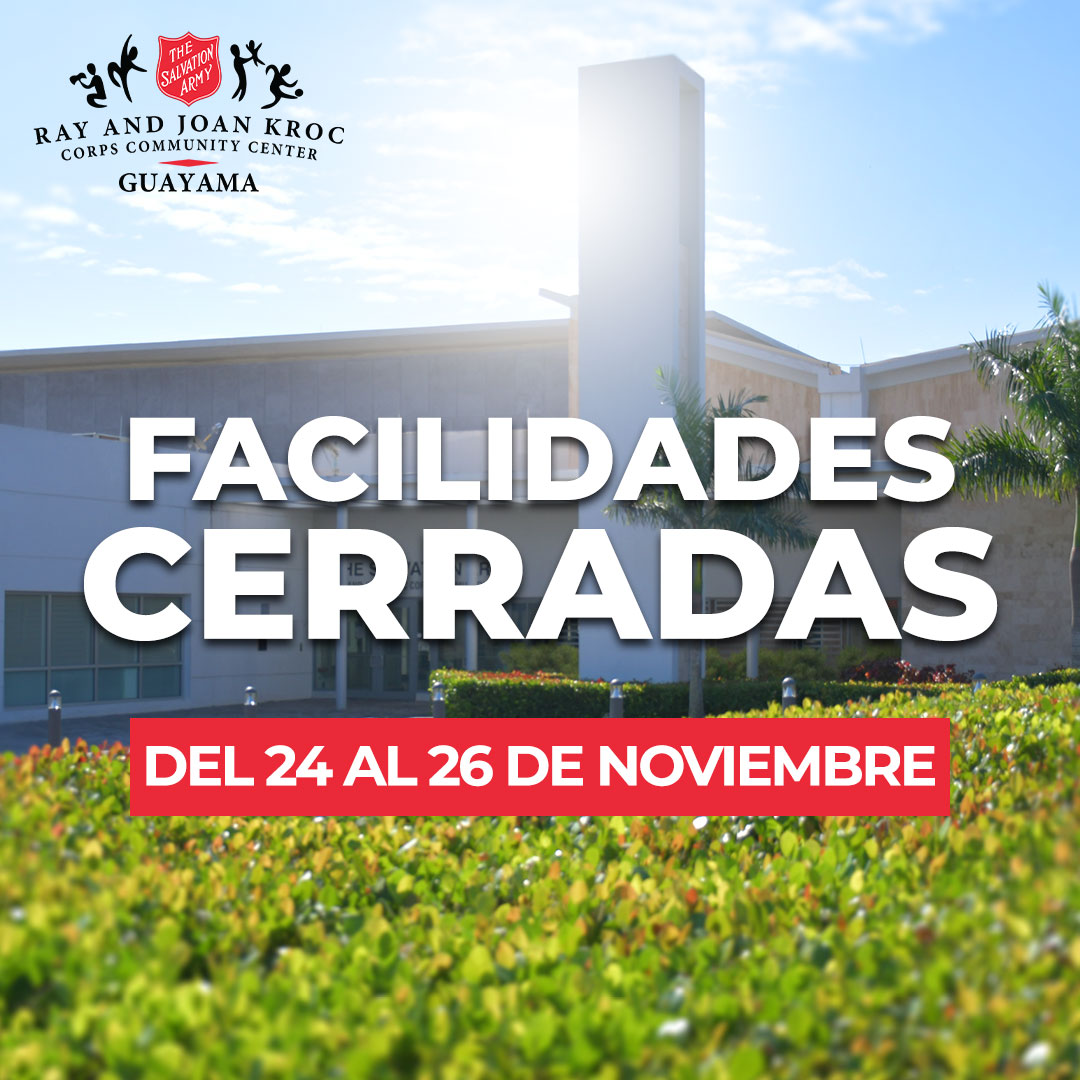 KrocGuayama's tweet photo. Kroc Alert!🔔 Nuestras facilidades permanecerán cerradas desde el miércoles 24 al viernes, 26 de noviembre. Esperamos que tengan una excelente semana de Acción de Gracias🦃 #teamKroc https://t.co/Rd8ycEQOar