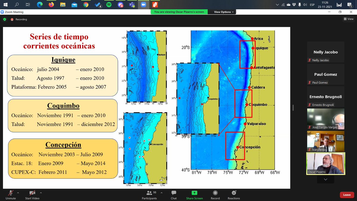 ofmc2019's tweet photo. Óscar Pizarro da inicio a su charla sobre "Series de tiempo de corrientes oceánicas frente a Chile: Lecciones y desafíos" iniciativa que con varios proyectos ya lleva 30 años https://t.co/zrJq6RbBOk
