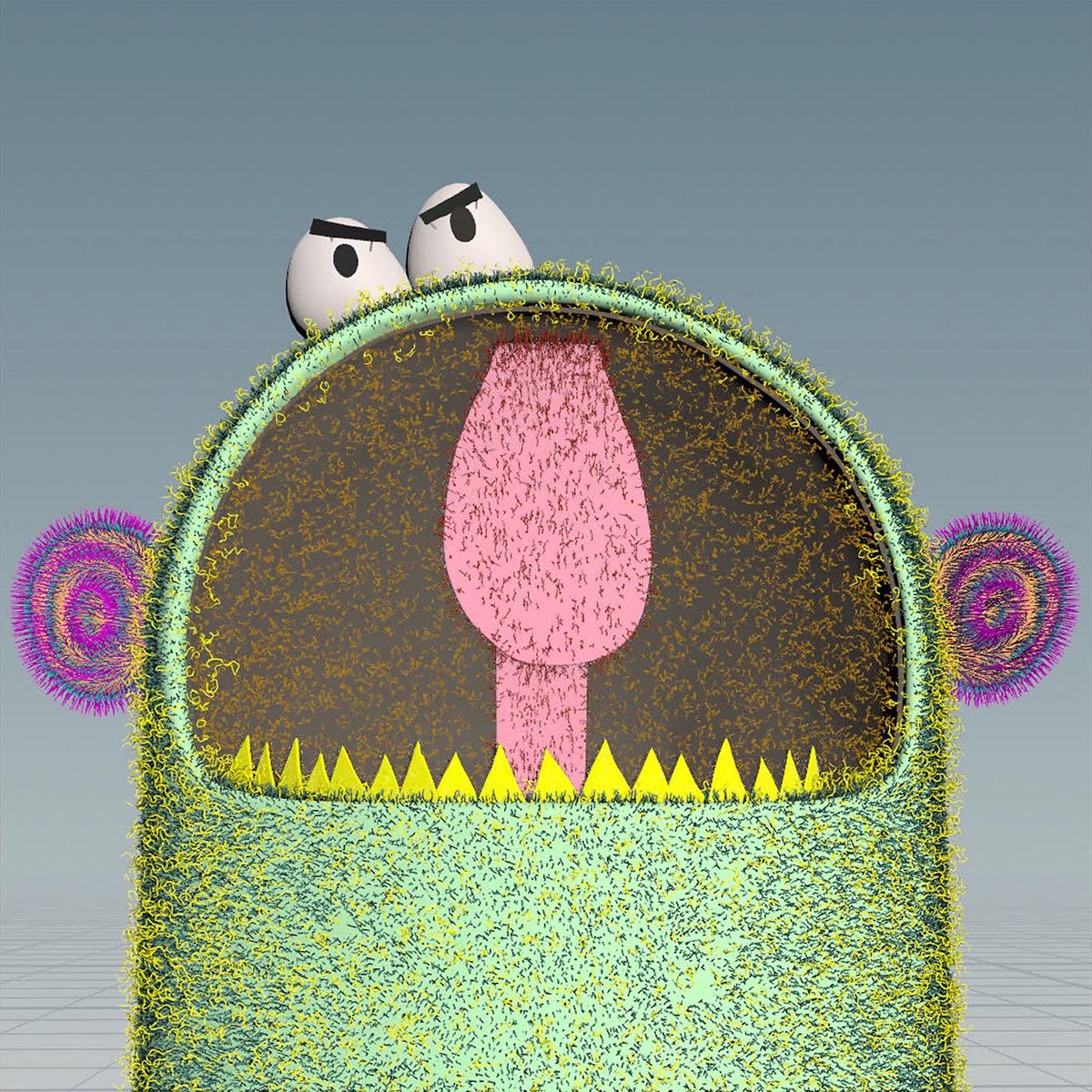 javi_ver's tweet photo. Testing the lookdev  workflow with redshift and houdini.
I have taken a drawing of my son Aran that he made the other day, a monster called "Rock".
There are two versions because I saw a nose in the drawing but he said it was the tongue , so it was better to do both ... https://t.co/wyaoBpPBUy