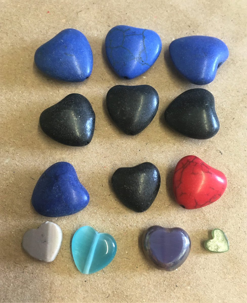 Excited to share this item from my #etsy shop: SALE Mixed Heart Beads Bargain Pack x 13 Hearts £3.50 etsy.me/3CEl5GA