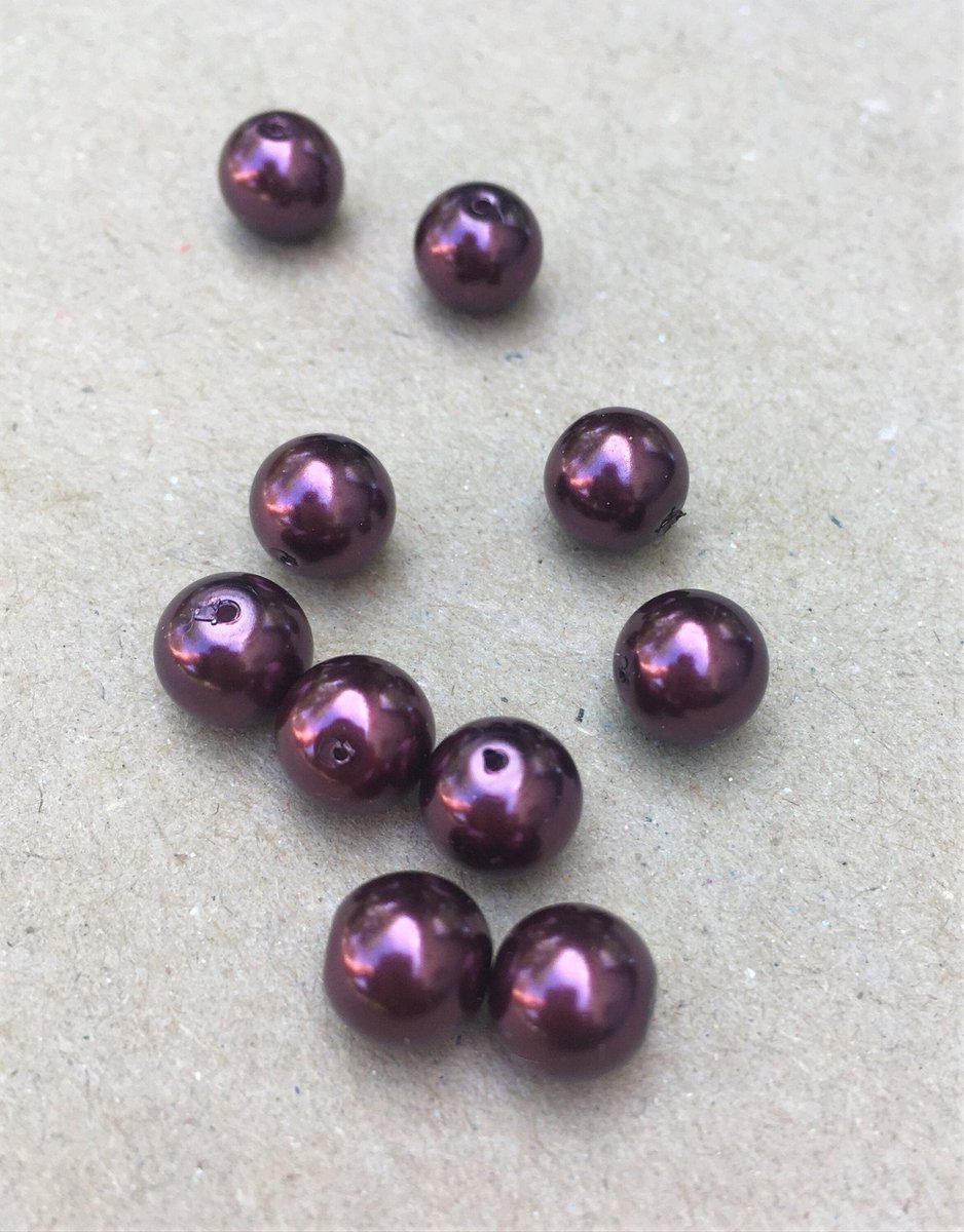 Excited to share this item from my #etsy shop: SALE Quality Burgundy Glass Pearls 8mm x10 £2.20 etsy.me/3nLwOiy