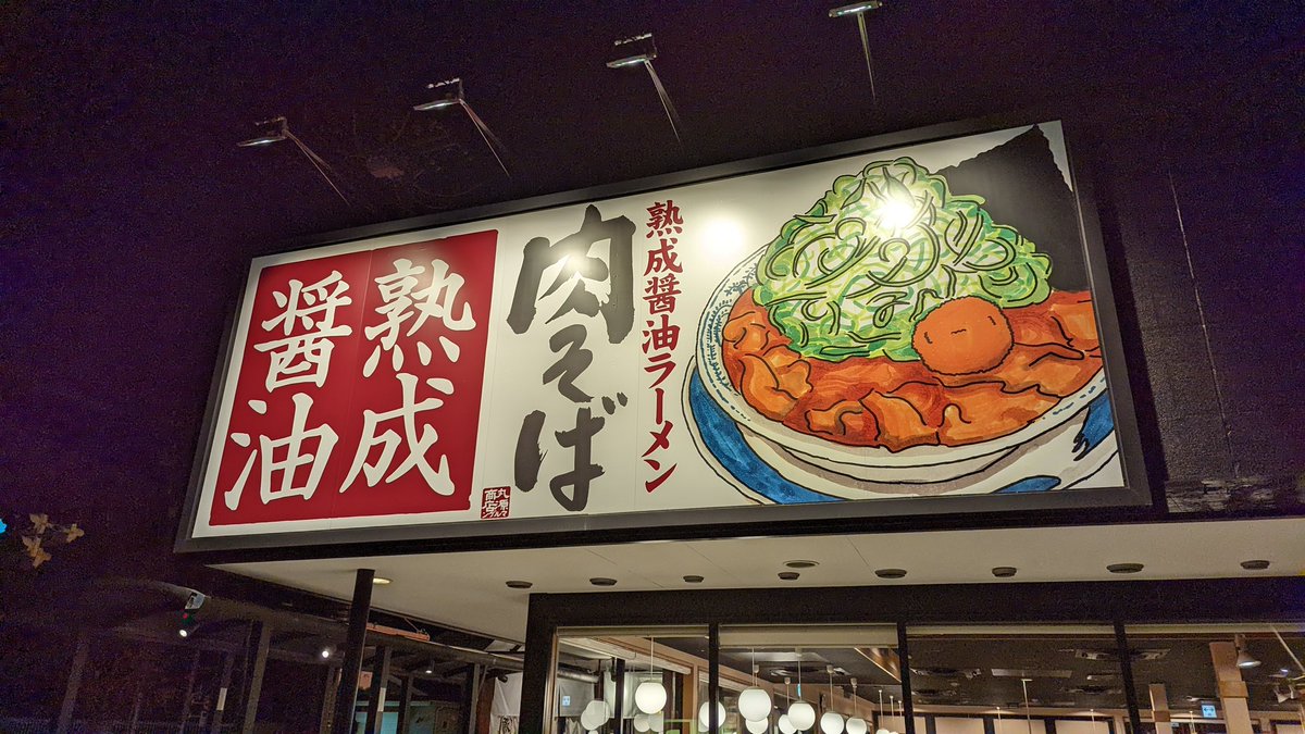 そろそろ床につこうと思ってたら同居人が突然ドライブ行くからついてきてとのこと、着いた先がここ。
この時間に食べる丸源ラーメンんまんまぁ♥