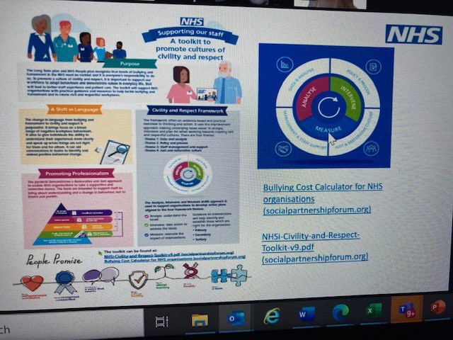 Jonathon Simpson sharing some of the great civility and respect work and resources available in the NHS as part of our International #stayandthrive Learning event.