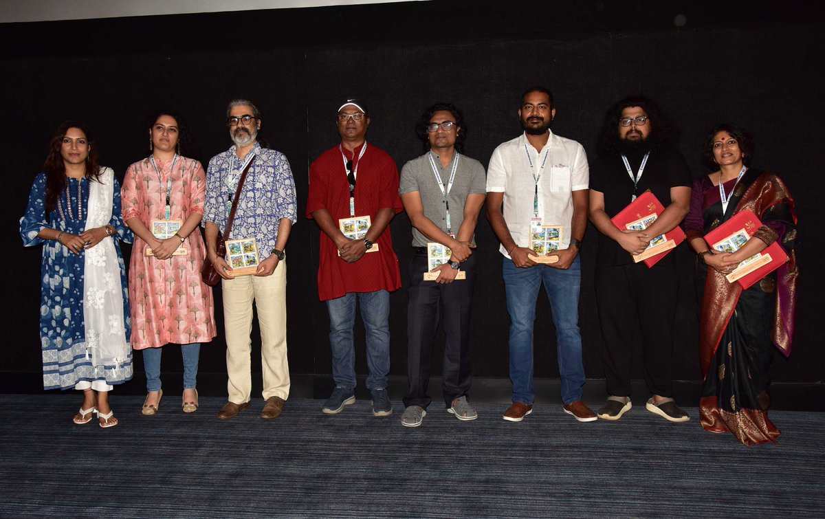 Director, Abhinandan Banerjee,  of the film ‘Manikbbur Megh’ ,along with cast and crew of the film being felicitated during 52nd International Film Festival of India at Panaji, Goa on November 23, 2021 
<a href="/IFFIGoa/">International Film Festival of India</a>
<a href="/PIB_India/">PIB India</a>