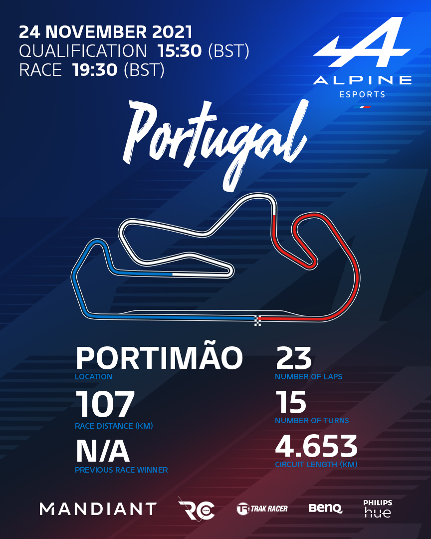 AlpineRacing's tweet image. 🏁 The #F1Esports Series are back tomorrow!
Support our #AlpineEsports team in: 

Round 7 🇵🇹 Portimao 
Round 8 🇳🇱 Zandvoort 
Round 9 🇺🇸 USA 

More info 👇

 @NicolasLonguet @FDonoso99 @patriksipos_
@RaceClutch @AlpineF1Team