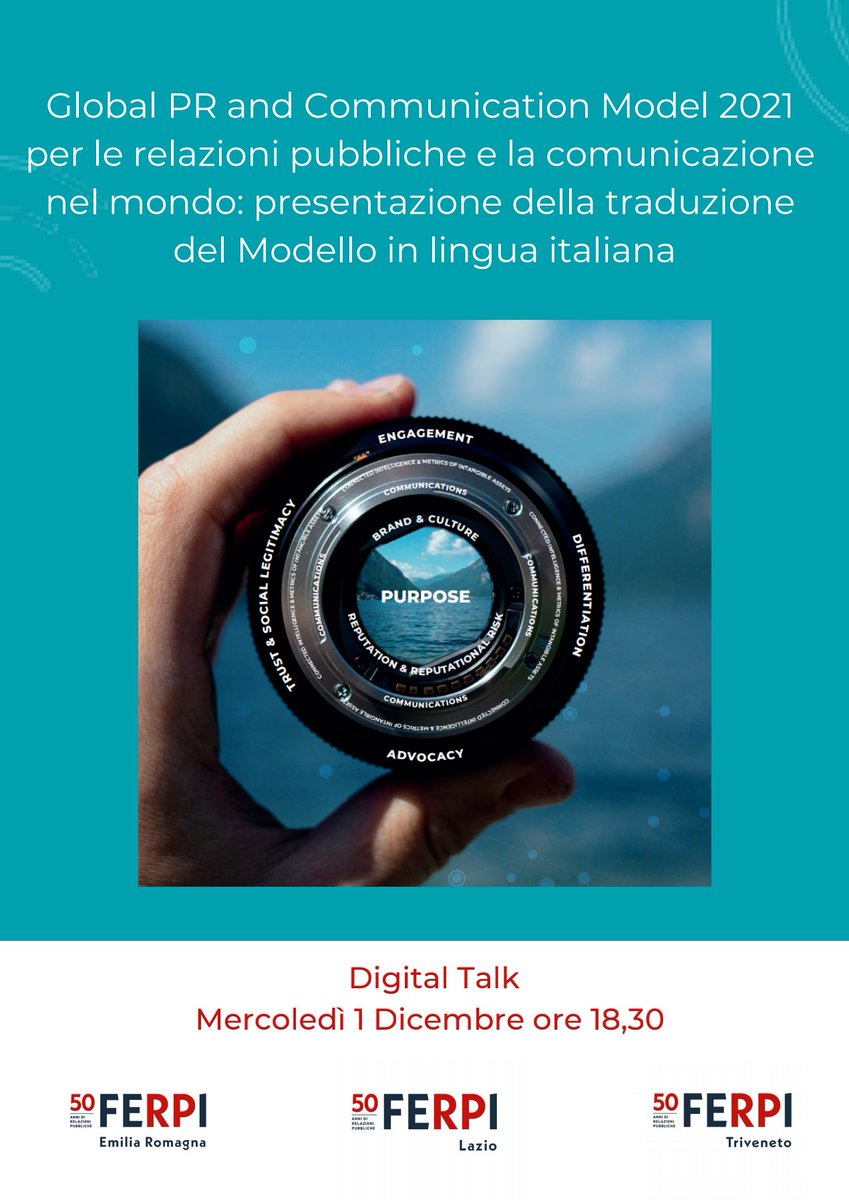 DIANADANELUZ's tweet photo. Il 1 dicembre alle 18,30 Digital Talk di presentazione della traduzione italiana del #GlobalPRandCommunicationMOdel2021. Un'inziativa @FerpiLaz,#FerpiEmiliaRomagna e @FerpiTriveneto. Presente l'Autore della traduzione, #LorenzoCanu. Per registrarsi, info nella locandina https://t.co/Tp6K9qwV3g