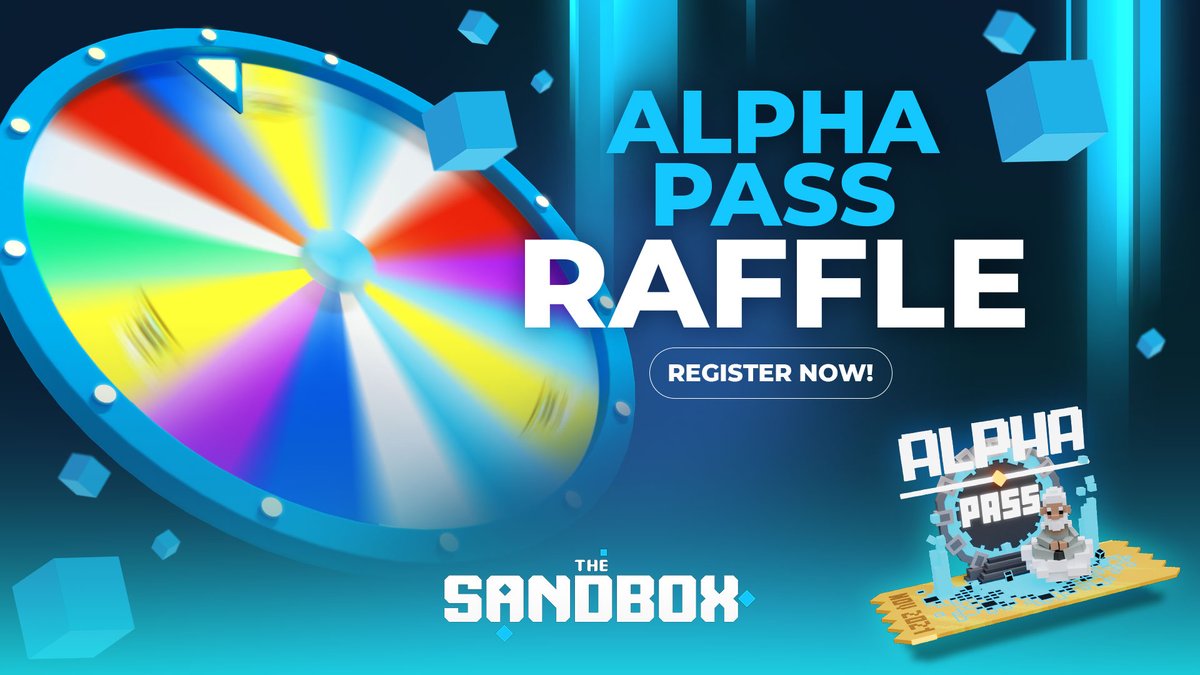 TheSandboxGame's tweet photo. Registrations to win an Alpha Pass are now OPEN!
If you’re a LAND Owner, now is your chance to register to our raffle and try to win an Alpha Pass 👑 

Click here to register 👉  https://t.co/3WIExLP2Qx https://t.co/WGeGHZlmER