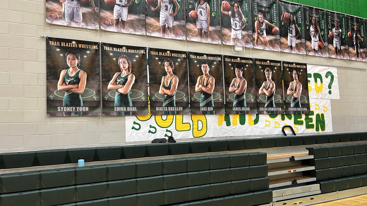 Senior Banners are up ready for the first home dual December 8th