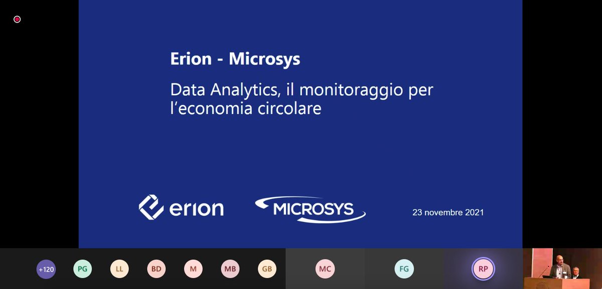 Microsys_Italia's tweet photo. Al convegno #obdba21 del @polimi è il momento dello speech "#DataAnalytics per migliorare il monitoraggio dell’#EconomiaCircolare".
Con:
Luigi Guidi, Manager Information Systems, @ErionSistema
Alessandro Miccinesi, Technical Manager - Project Manager - Senior Consultant #Microsys https://t.co/Dz1Nfulipi