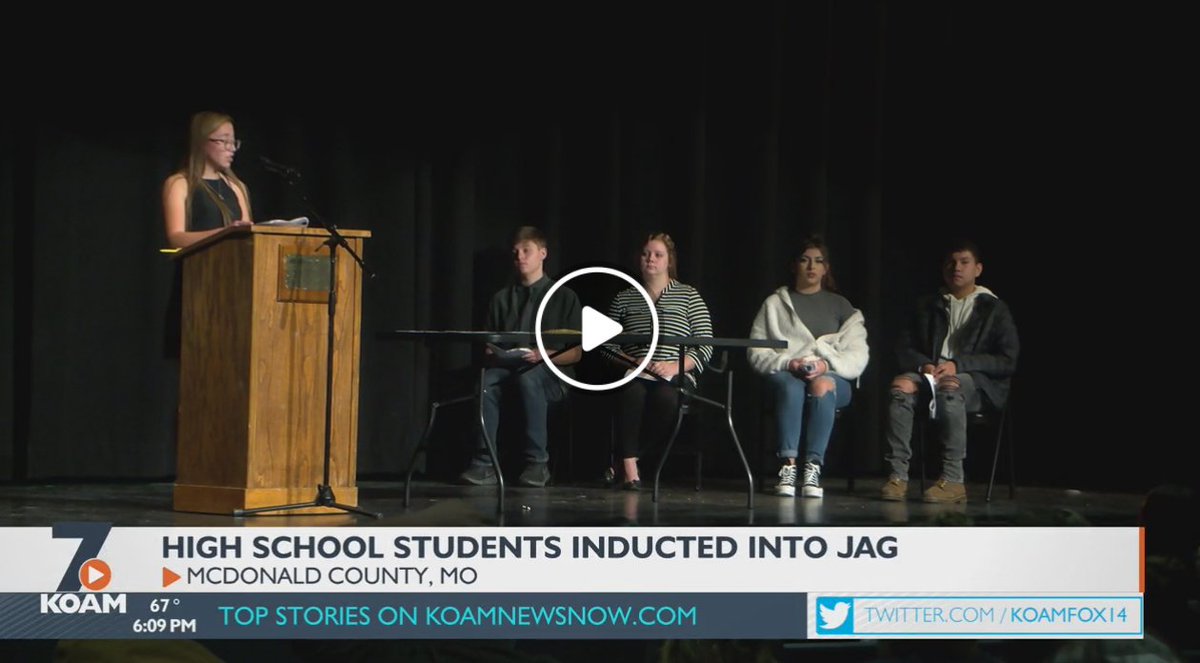 JAGnational's tweet photo. McDONALD COUNTY, Mo. — Some McDonald County High School students were inducted into #JAG. @JAGMissouri 

📽️ @koamfox14: https://t.co/JFJvGhqTJg https://t.co/7rvgPVmBmo