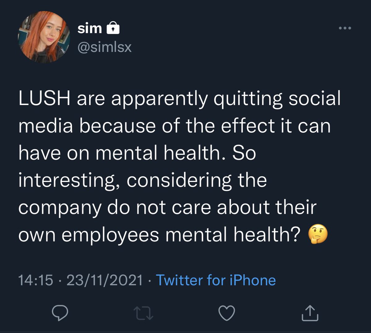 deadringxr's tweet photo. Fuck what this company did to my health and the ableist attitude towards its own staff members

3 years of a court case just to be told there isn’t enough evidence to support me and my 12 witnesses. 

So I’ll FINALLY say it with my chest FUCK LUSH COSMETICS 😊 https://t.co/66nbAdJ73I