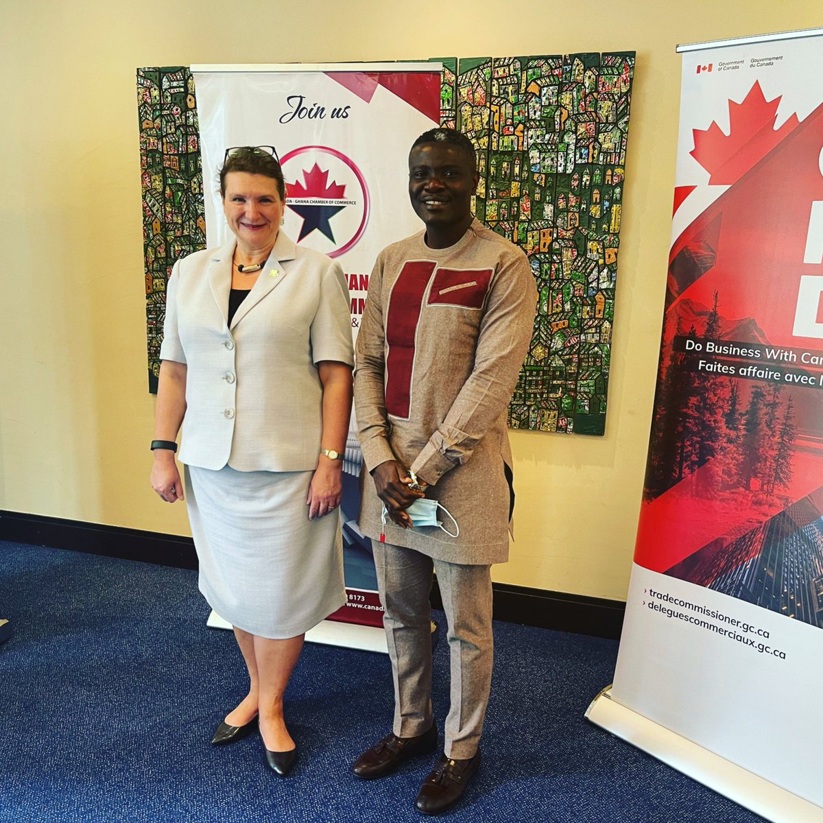 Eddywiafe1's tweet photo. With the Canadian High Commissioner to Ghana @KatiCsaba @CanHCGhana https://t.co/HNWbvY70Vt