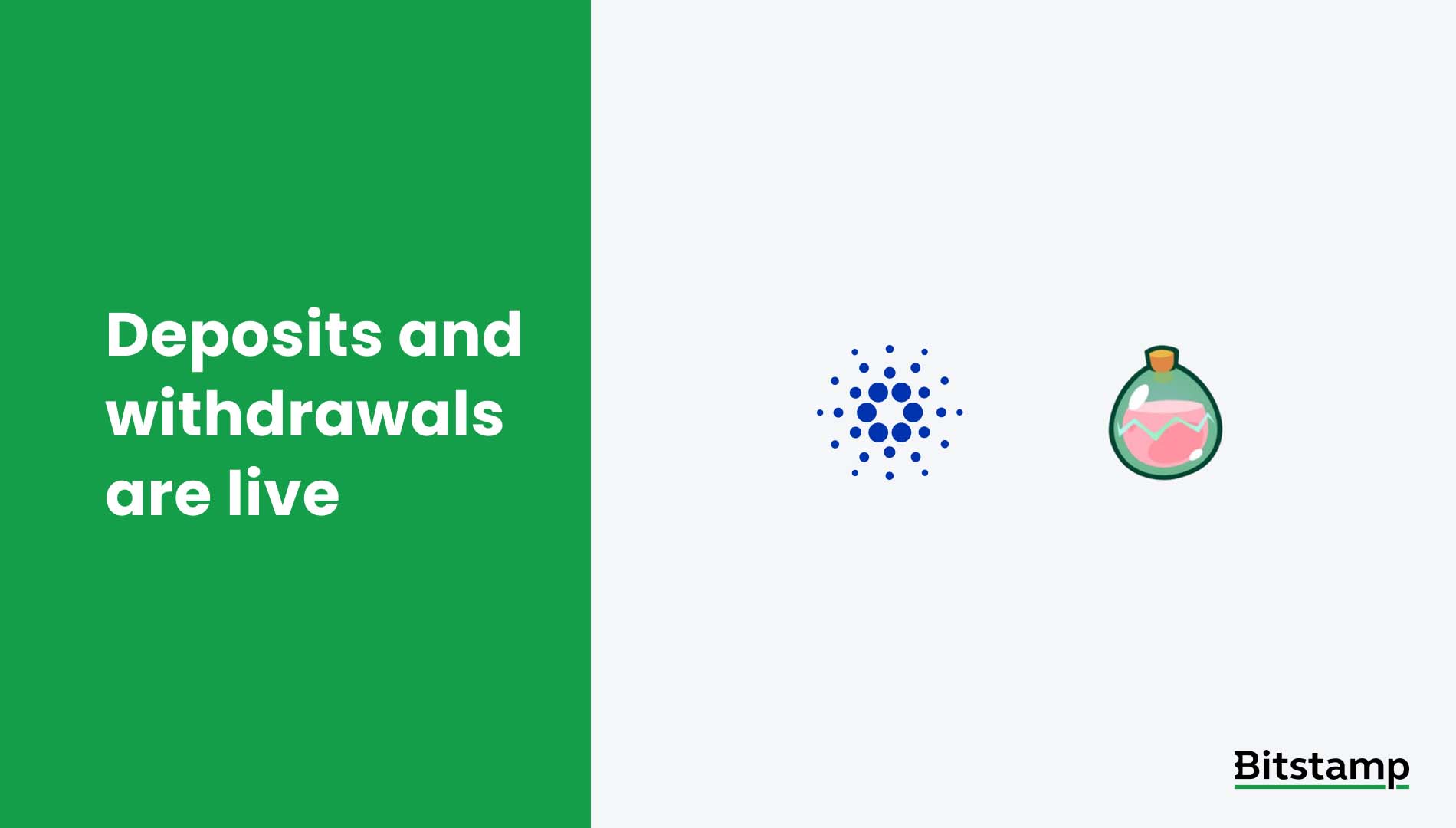 Bitstamp We Ve Enabled Transfers Of Ada And Slp At Bitstamp Trading Of Cardano Goes Live Tomorrow While Order Placements And Order Matching Of Smoothlovepotion Start This Thursday T Co Xkmjd5bjvk