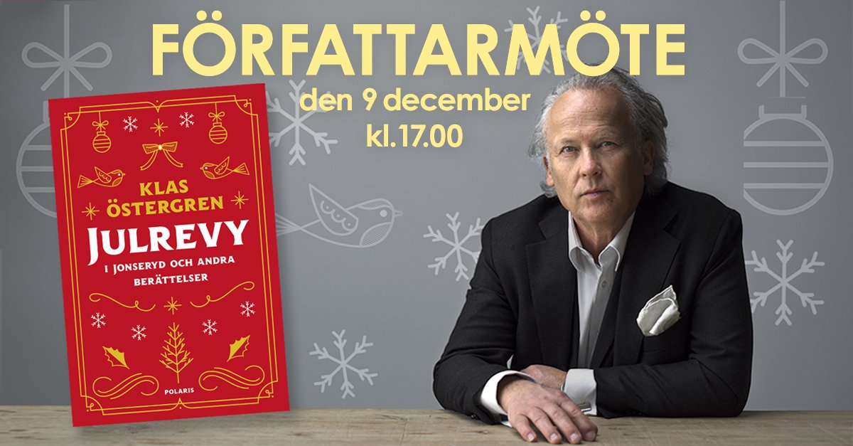 Torsdagen den 9 december kl.17.00 är du välkommen till Pocket Shop på Götgatan 40 (Stockholm) för ett spännande författarmöte med Klas Östergren. Ett signerat ex av en Östergren-bok blir en fin-fin julklapp – till dig själv eller till någon nära och kär till jul. ✍️