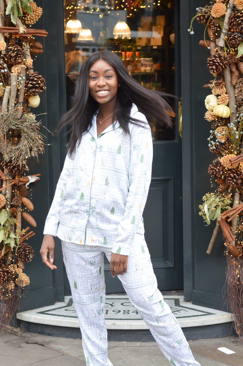 Our annual #christmaspjs have just launched and this latest pattern is inspired by the beautiful festive displays that can be seen in everyone’s windows at this time of year, full of lights, baubles and decorated trees🎄 #festivegifting