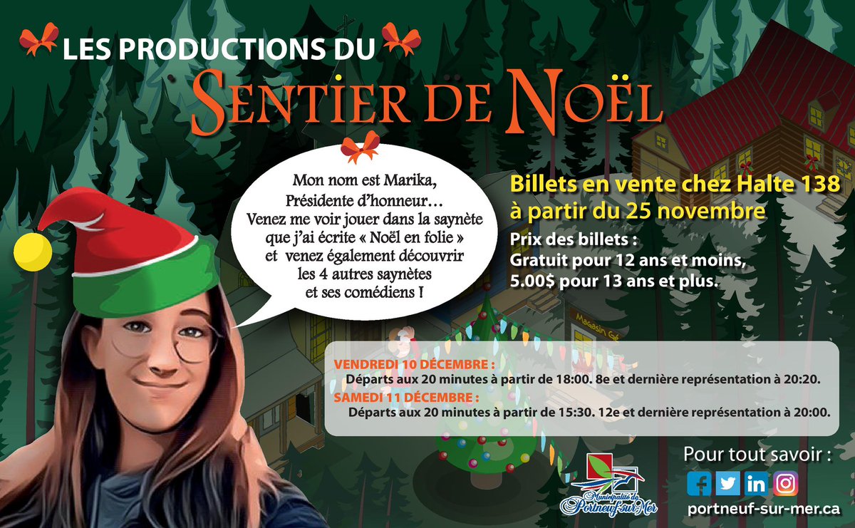 Il est de retour après une pause pandémique! Le Sentier de Noël en version simplifiée sous la présidence d’honneur de la jeune autrice Marika Jean.