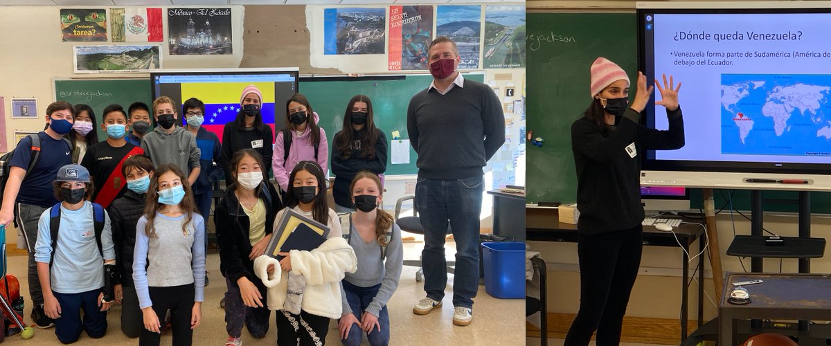 srstevejackson's tweet photo. I'm grateful for parent visitors on Human Rights Day!  Tanya Meyers (Venezuela), Yeniley Winfrey (Cuba), and Patrick Forray (Argentina) brought Spanish to life as they spoke about growing up in Latin America.  #scarsdalemspride #scarsdaleWL https://t.co/enqwCGAq7g
