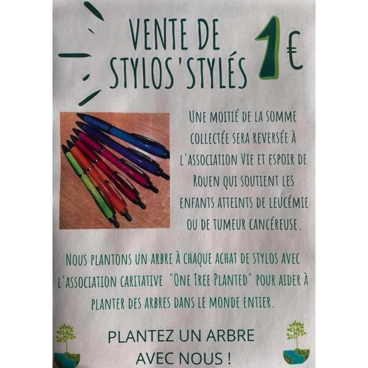 Voici le projet que mène 2 étudiantes ! 

Vente de Stylos’stylés ! 🖊

N’hésitez pas à en acheter pour l’environnement ainsi que les enfants malades ! 🌳🌲🧒🏽👧🏼

#lycee #lyceebrassens #btssam #stylostyles