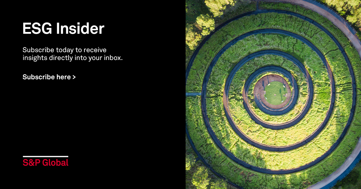 Subscribe to the #ESG Insider, a newsletter from S&amp;P Global that includes news and insights into environmental, social and governance developments driving change in business and investment decisions.  Subscribe today: ow.ly/lxeu50GTJFU
