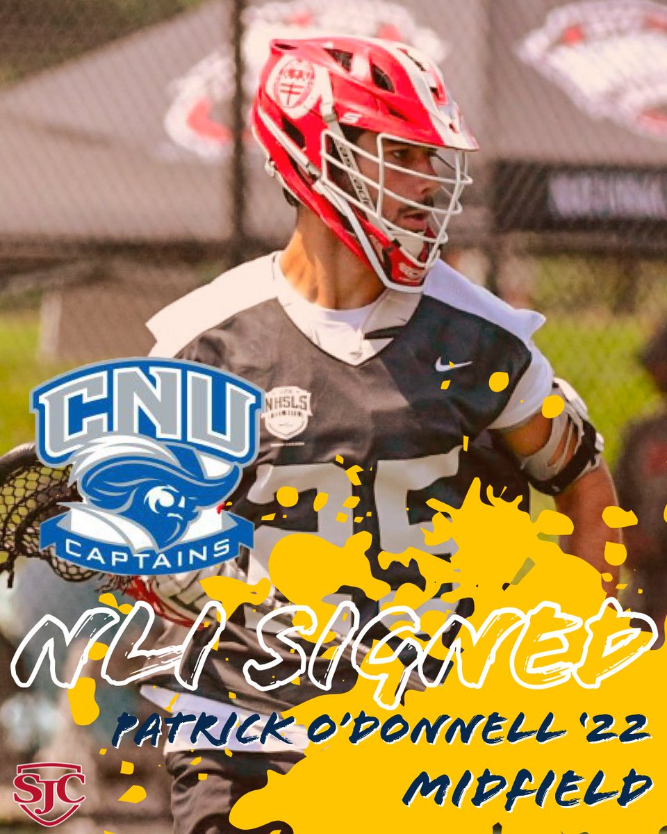 LaxSjc's tweet photo. Congrats to Patrick and the O’Donnell Family on his official commitment to Christopher Newport University. We look forward to watching you compete in the Capital Athletic Conference.  Future is BRIGHT!! #Grinder, #HWPO,#NLISigned 

Students Come First https://t.co/JKBkulYpzQ