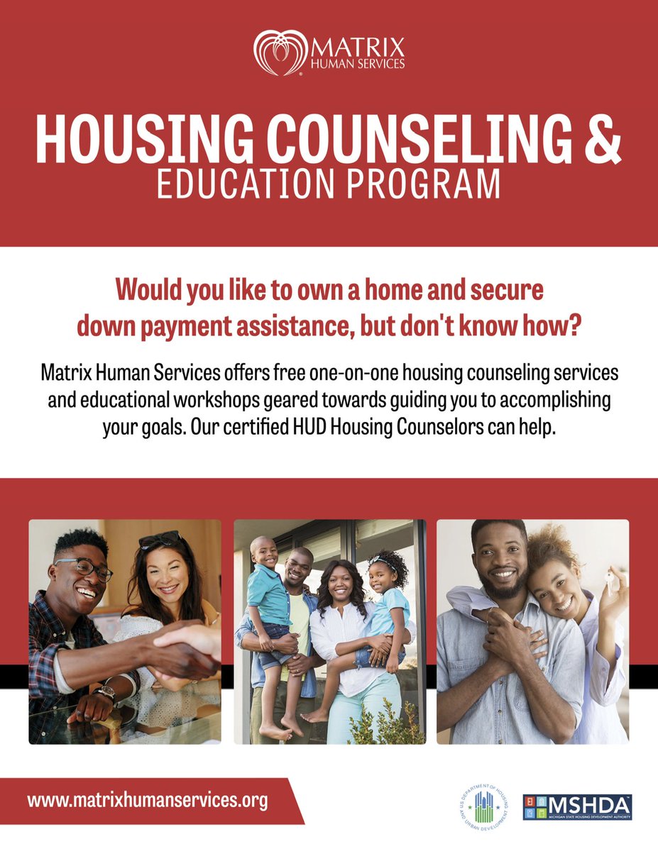 matrix_detroit's tweet photo. TODAY is the day! Our final Virtual Home Buyers Club Workshop of the year begins at 4:00 PM and will teach you the ins-and-outs of buying a home with plenty of resources that can help you through the process, as well as some tips to manage finances ⬇️
https://t.co/bMpeIpyZA7 https://t.co/qoyNAnzuBK