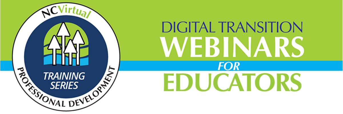 Join us for NC Virtual Digital Transition Webinar Series-November! These webinars are open to all educators and registration is FREE.

conta.cc/3bzG0Q5