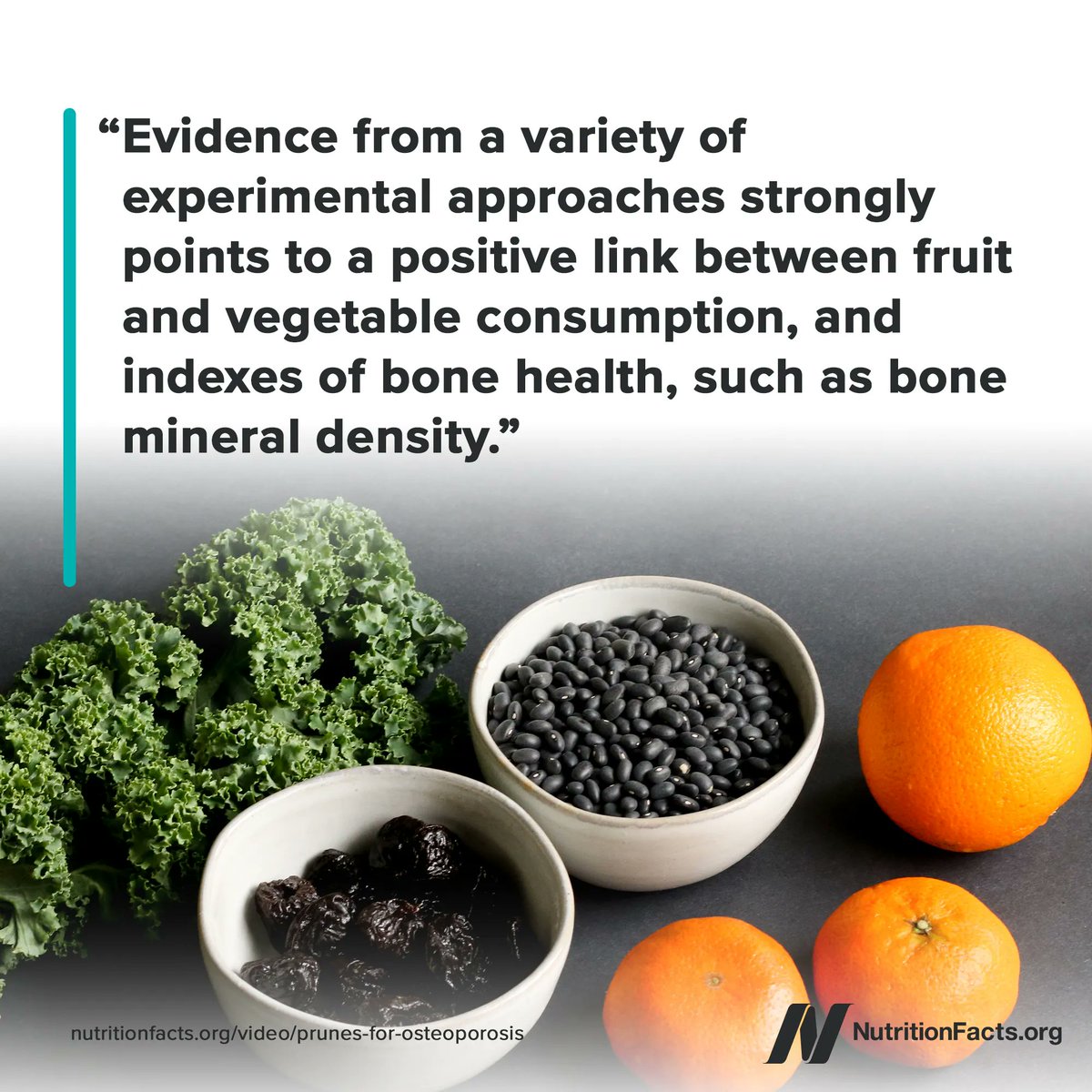 nutrition_facts's tweet photo. Bone health isn’t just about calcium; there are several key nutrients in vegetables, fruits, and beans associated with better bone mineral density. Watch the video "Prunes for Osteoporosis" on https://t.co/Ua8fpryJt8 to learn more: https://t.co/w4M1dZ0S3b https://t.co/qiOjrKD3wx
