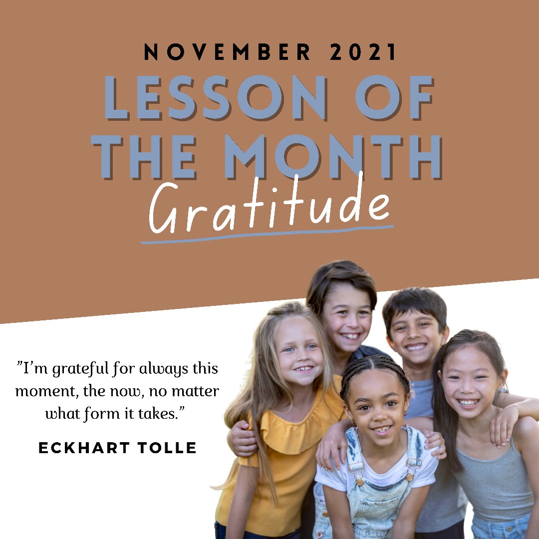 LifeChampMA's tweet photo. This month our students are learning the importance of expressing gratitude! We want our students to understand that gratitude means taking the time to appreciate all things, no
matter how big or small. #LessonOfTheMonth #Gratitude https://t.co/3kWJM5dRZB