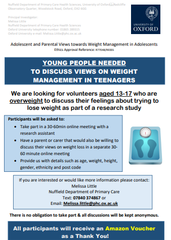 Oxford Weight Management Study tweet media