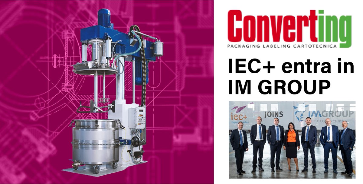 IM GROUP was in the news.

Leading Italian-based Converting magazine, reports on engineering specialist IEC+ —the latest brand to join <a href="/IMGROUP10/">IM GROUP</a> (Formerly Inkmaker Group).

#IECplus #IMGroup #MechanicalEngineering 

Click link: 
convertingmagazine.it/iec-entra-in-i…