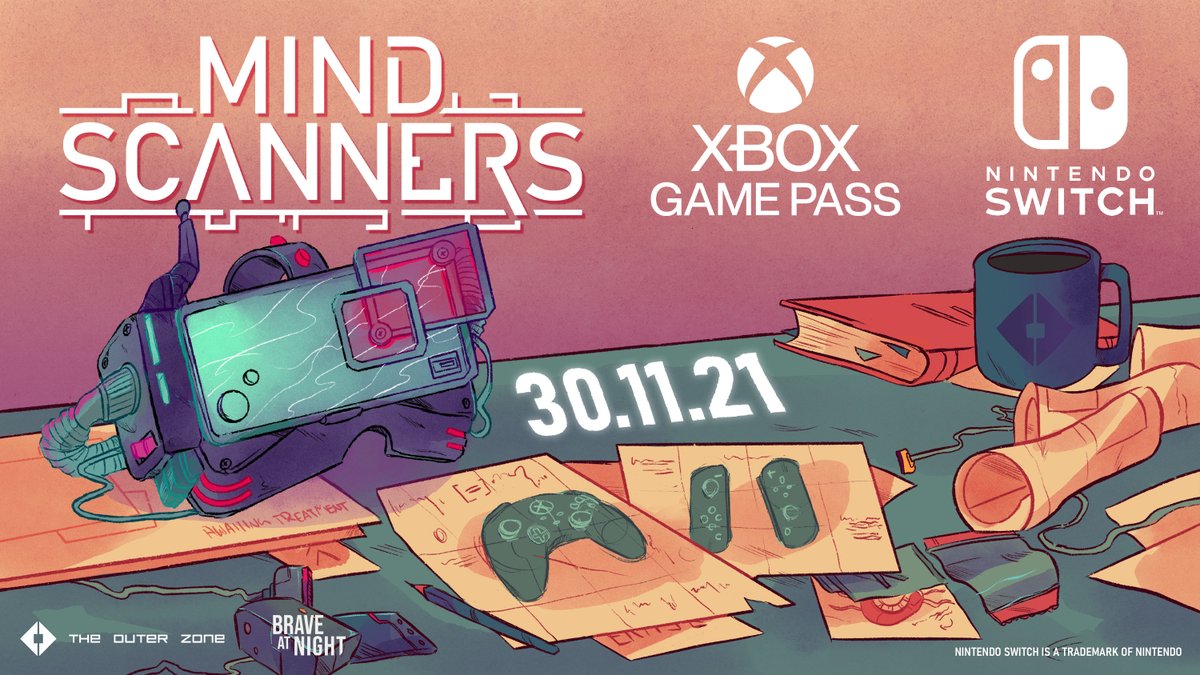 🎉 ANNOUNCEMENT TIME 🎉

#MindScanners ... JOINS <a href="/XboxGamePass/">Xbox Game Pass</a> &amp; <a href="/NintendoUK/">Nintendo UK</a> ON 30TH NOVEMBER 2021!

Sorry couldn't stop myself from screaming.
This is our first publishing project and we are so proud that it gets all the attention it deserves. 💕

AHHHHHHHhh 😍 PLS RT!